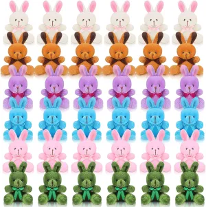 36 Pcs Mini Plush Bunny Bulk 4 Inch Stuffed Animal Bunnies Bulk Tiny Rabbits Plushies Dolls Basket Fillers Stuffers Party Favors Gifts