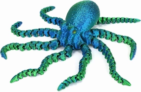3D Printed Octopus Animals Toy, Octopus Fidget Toy for Autism ADHD 3D Printed Gift DIY Creative Ornament Articulated Dragon Toys Home Decor for Christmas… (Blue-Eye)