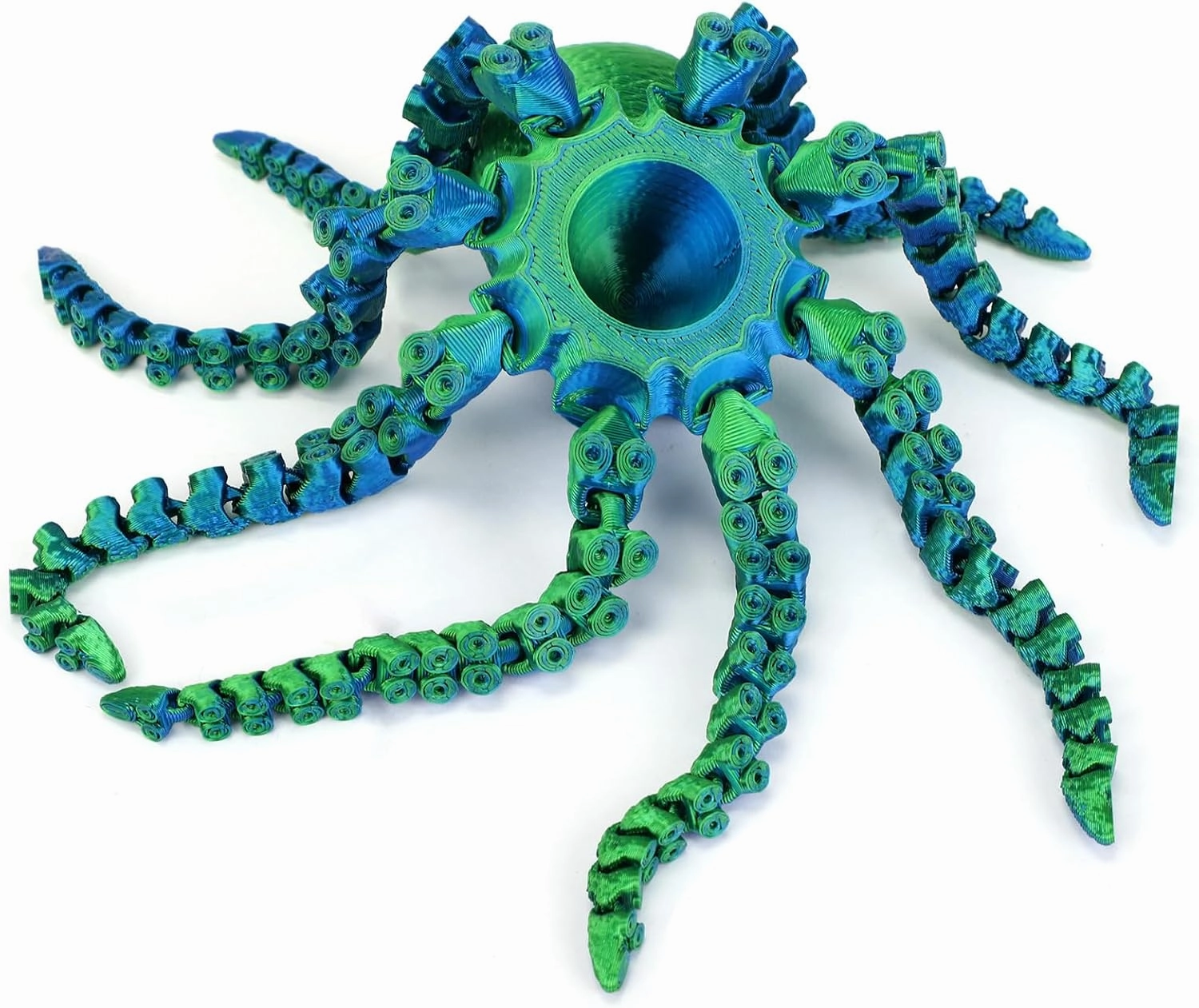 3D Printed Octopus Animals Toy, Octopus Fidget Toy for Autism ADHD 3D Printed Gift DIY Creative Ornament Articulated Dragon Toys Home Decor for Christmas… (Blue-Eye)