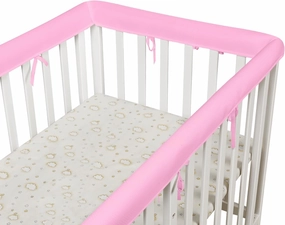 3PC Crib Rail Covers for Teething,Double Layer Breathable Mesh Corner Edge,Soft Crib Guards, Guard Rail Protector, Suits for Most Standard Bed (Pink)