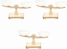 3pcs Toy Model Math Teaching Scale Weighing Scale Toy Wooden Balance Scale Toy Creative Scale Lever Measurement Balancing Toy Wood Balance Math Game Kid's Balance Scale