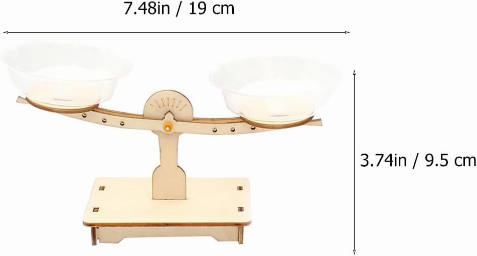 3pcs Toy Model Math Teaching Scale Weighing Scale Toy Wooden Balance Scale Toy Creative Scale Lever Measurement Balancing Toy Wood Balance Math Game Kid's Balance Scale