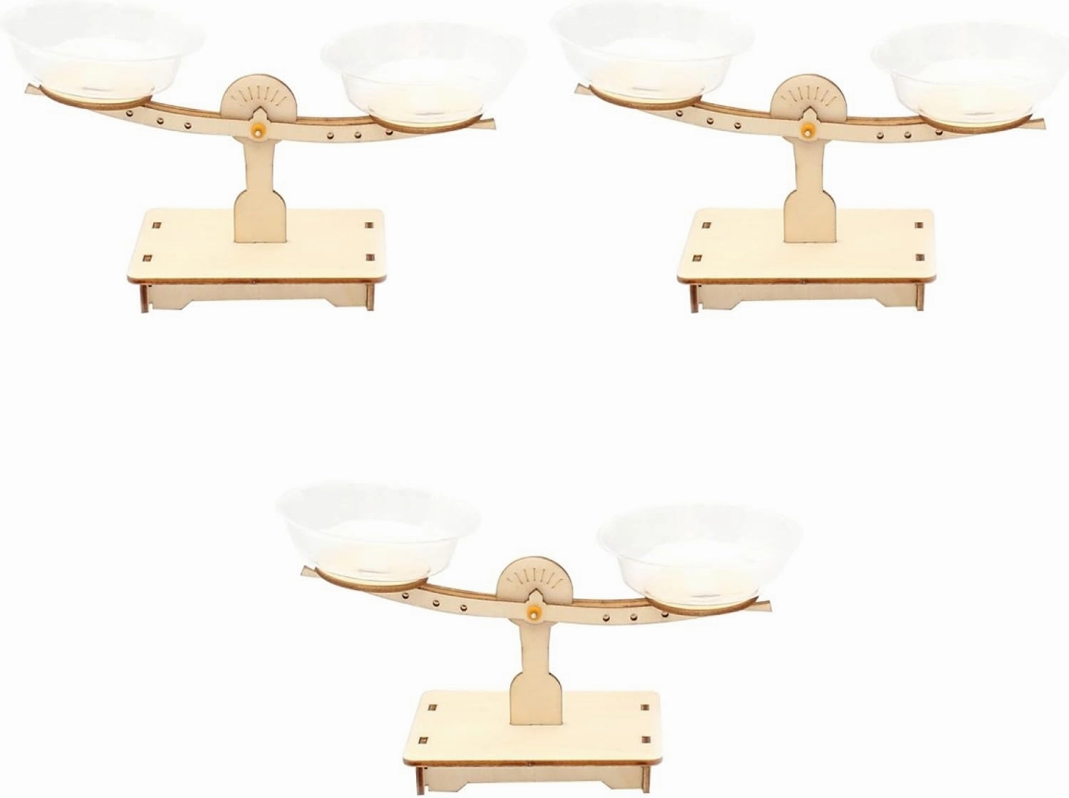 3pcs Toy Model Math Teaching Scale Weighing Scale Toy Wooden Balance Scale Toy Creative Scale Lever Measurement Balancing Toy Wood Balance Math Game Kid's Balance Scale