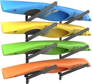 4 Levels Kayak Storage Rack, Heavy Duty Freestanding Sup Storage Stand for Outdoor Use, Storage Rack for Kayaks, SUPs, Canoe and Paddleboard,…