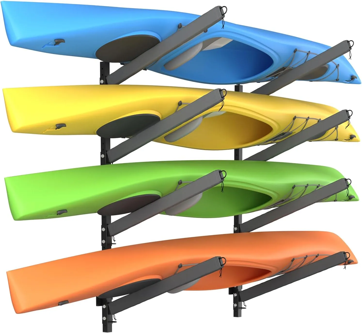 4 Levels Kayak Storage Rack, Heavy Duty Freestanding Sup Storage Stand for Outdoor Use, Storage Rack for Kayaks, SUPs, Canoe and Paddleboard,…