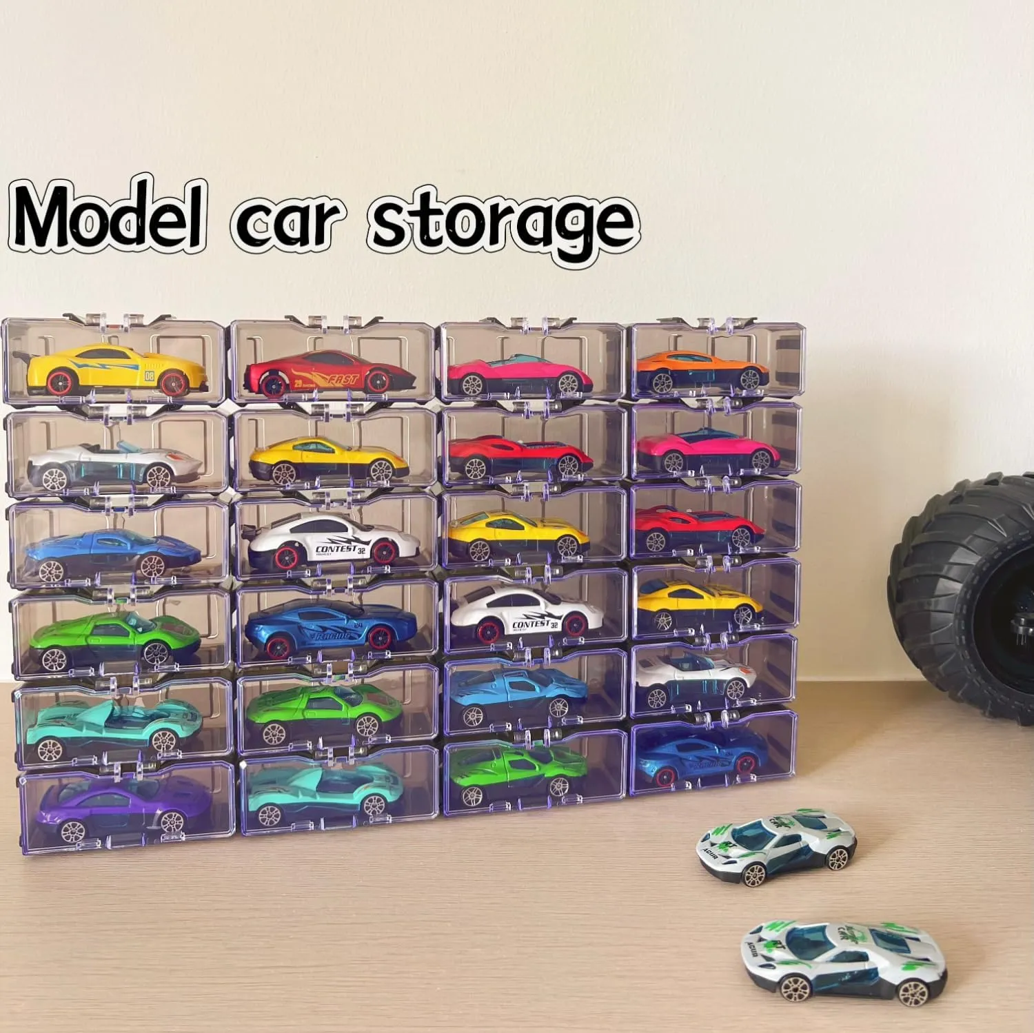40 Pcs 1/64 Toy Car Display Organizer Storage Case for Hot Wheels Car,for Model and Matchbox Car,Clear Acrylic Dustproof Hot Toy Wheels Display Case