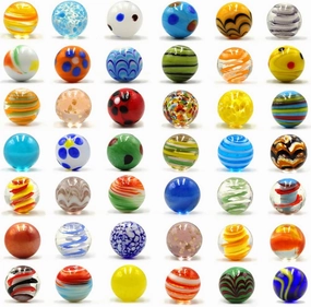 42pcs Marbles for Kids Enthusiasts 0.63 inch Small Handmade Glass Decoration Bulk Set for Marble Game Toy Cool Colored Unique Marbles