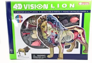 4D Vision Lion Anatomy Model - Medical Quality Collectible with Fully Detachable Organs and Body Parts