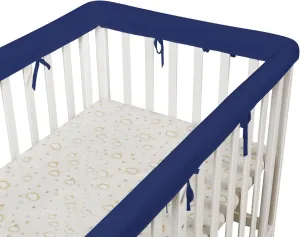 4PC Crib Rail Covers for Teething,Mesh Corner Edge,Soft Crib Guards, Guard Rail Protector, Suits for Most Standard Bed (4PC Blue)