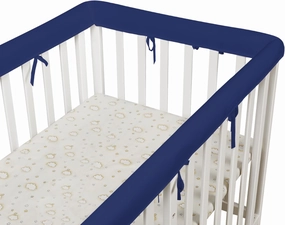4PC Crib Rail Covers for Teething,Mesh Corner Edge,Soft Crib Guards, Guard Rail Protector, Suits for Most Standard Bed (4PC Blue)