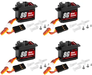 4PCS NEEBRC 8g Micro Servo Motor Metal Gear Micro Servos for Smart RC Robot Helicopter Airplane Controls Car Boat Plane Vehicle Models