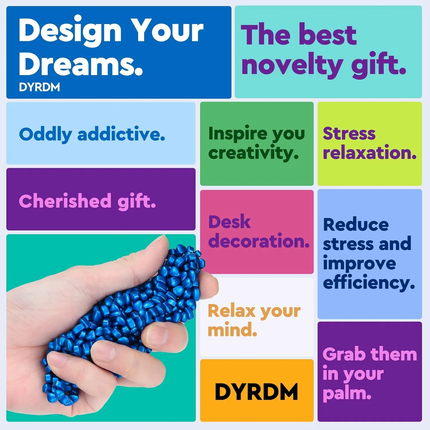 500  Original Ferrite Putty Blue, Fidget Toy Ferrite Stones for Stress Relief, Sensory Toy for Adults & Teens 14 , Holiday Stocking Stuffer, Ferrite Rocks Fidget Present for Office