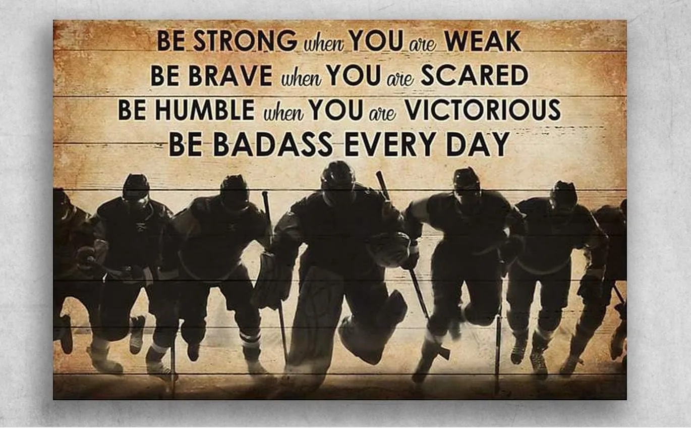 500 Pieces of Jigsaw Puzzles-Hockey Players Be Strong When You are Weak Be Brave When You are Scared-Adult Puzzles, Children Puzzles for Home Decor Funny Game Best Gift Preschool Toys