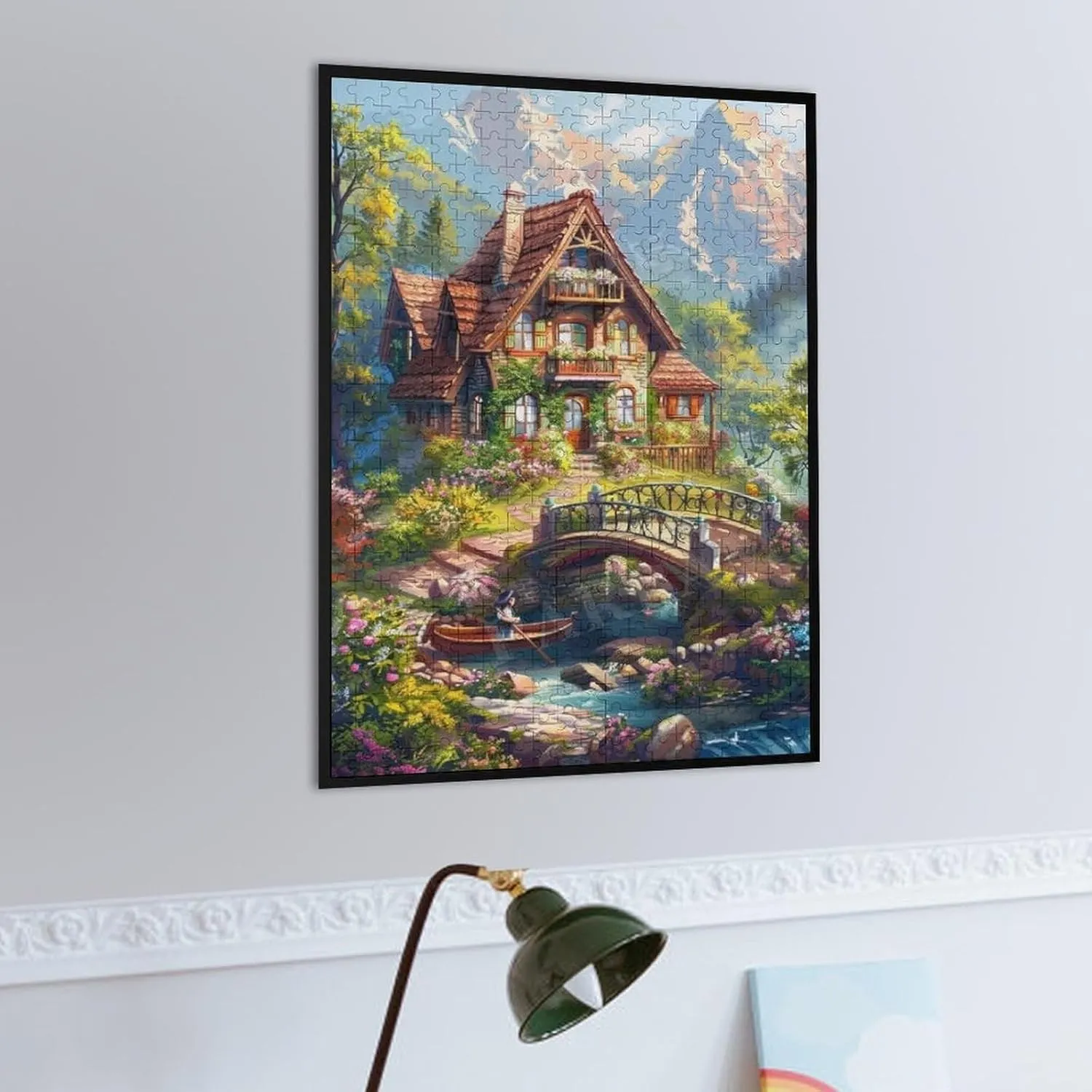 500 Pieces Wooden Puzzles Adults for All Courtyard Under Snowy Mountain Very Proud Challenge - Enjoy The Dream of Traveling The World Anytime,Anywhere Room Decor Home Decor