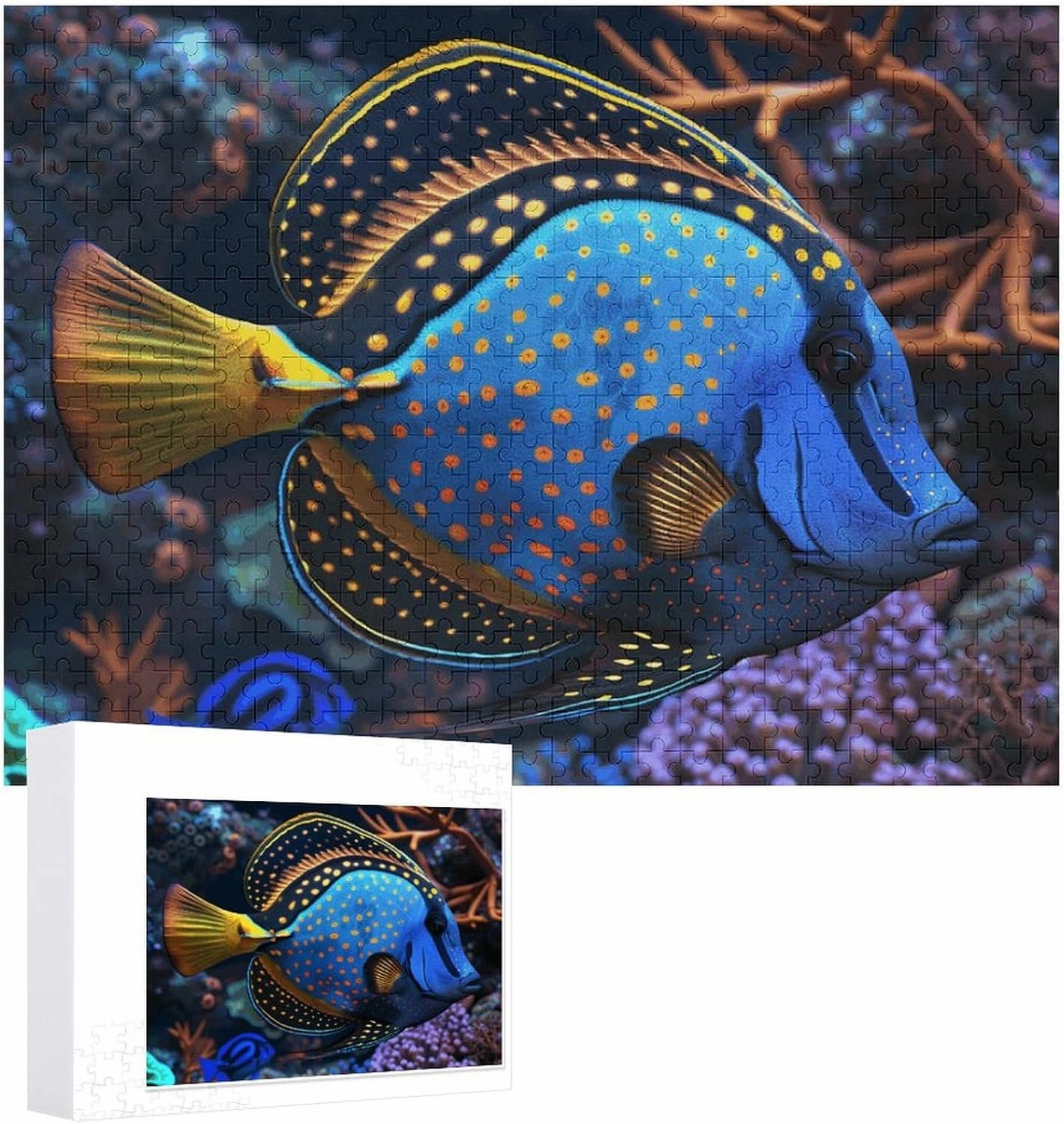 500 PCS Jigsaw Puzzle for Adults Wooden Challenging Puzzle Colorful Tropical Fish Custom Personalized Picture Puzzle for Adults & Kids Family Game Nights Wooden Puzzle, Style
