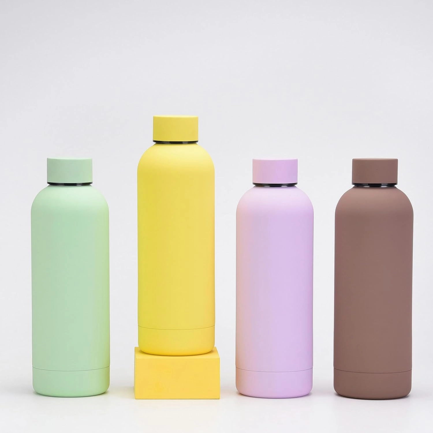 500ml/17oz American Small Mouth Double Layer Insulation Cup Outdoor Sports Multi Color Simple Water Cup-Cream color