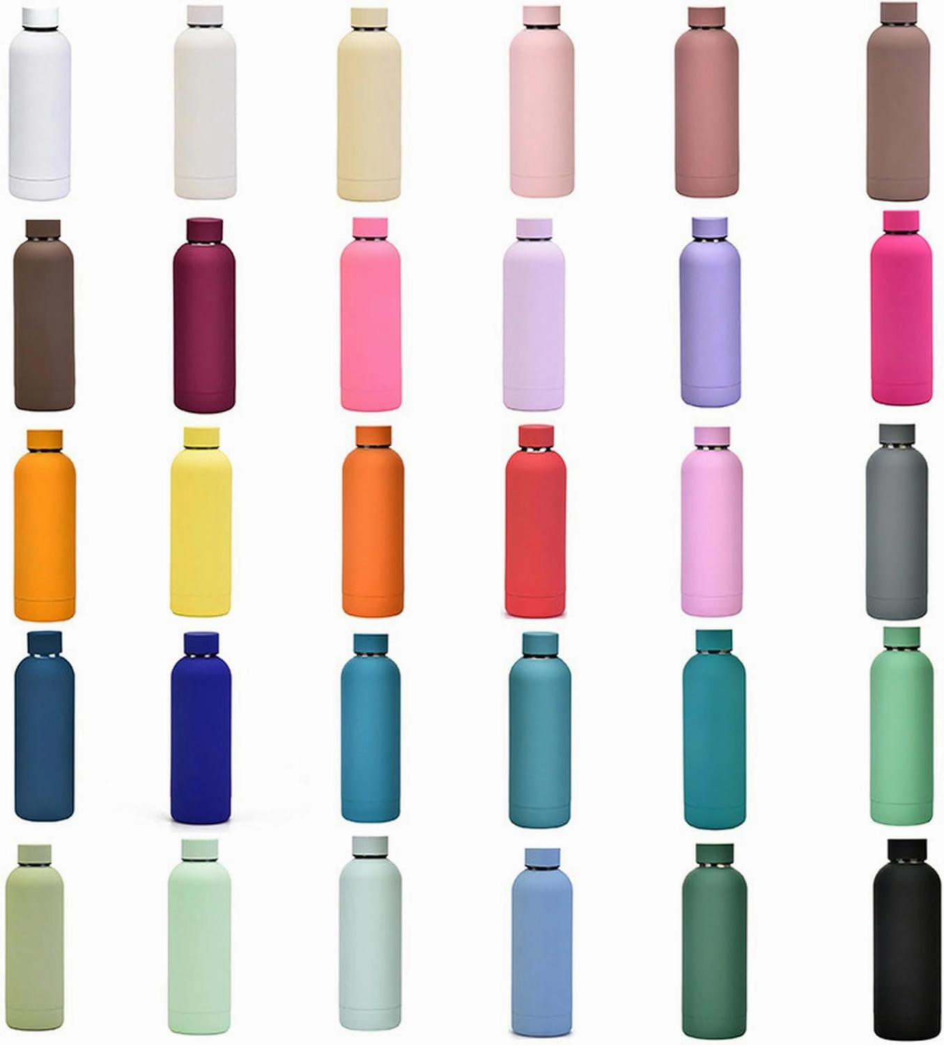 500ml/17oz American Small Mouth Double Layer Insulation Cup Outdoor Sports Multi Color Simple Water Cup-Cream color