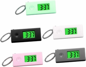 5 Pcs Portable Keychain Watches Luminous Hanging for Students Mute Watch with High Definition Display Colors Grey
