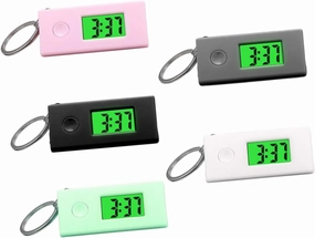 5Pcs Portable Key Ring Watches Silent Digital Keychain with Lightweight Design for Students Backpack Accessories Grey