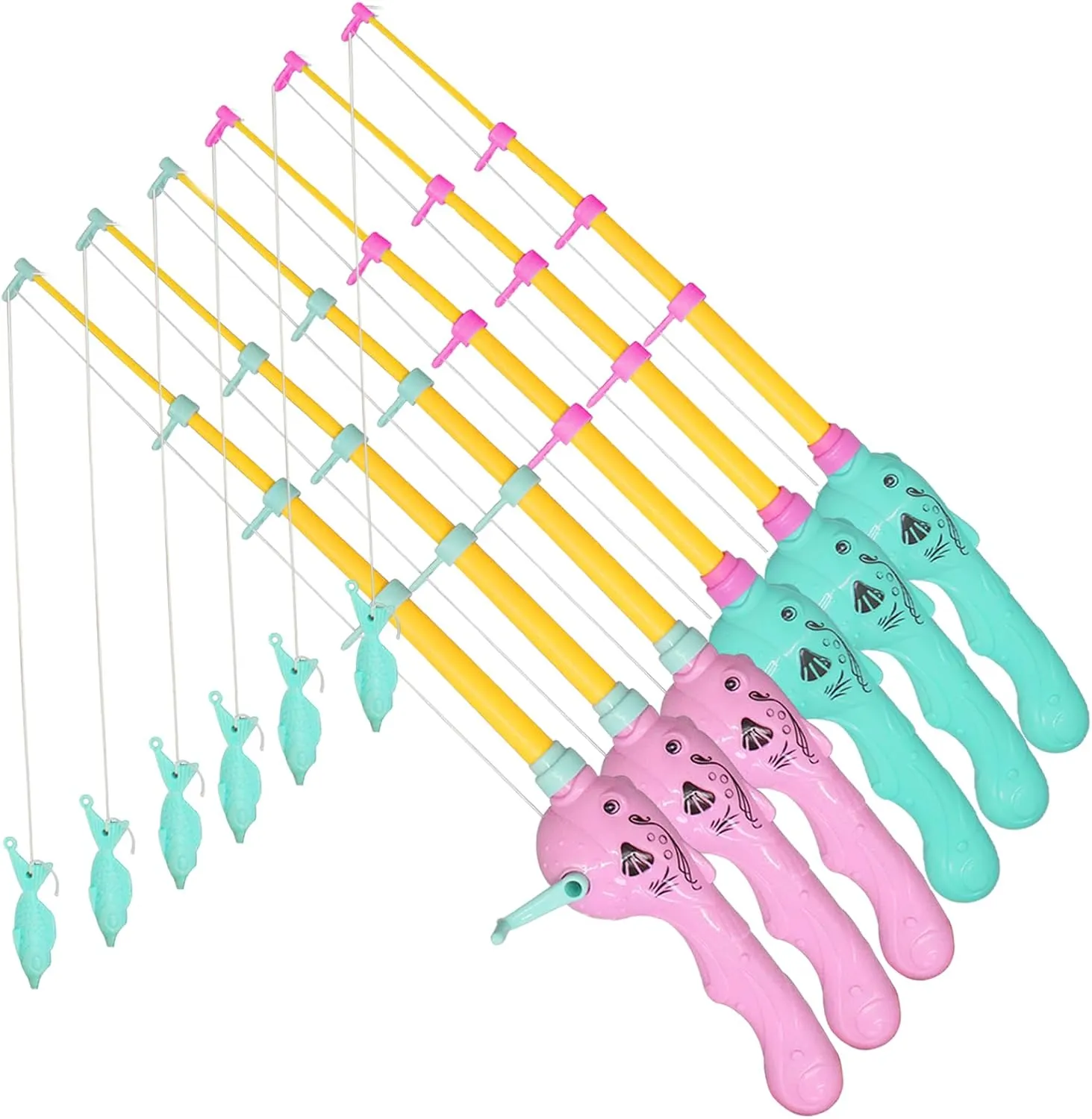 6 Pcs Magnetic Fishing Pole Kids Toy Fishing Pole - No Fishes are Included, Fishing Game - Baby and Toddler Bath Toy Toy Fishing Pole for Bath, Pool