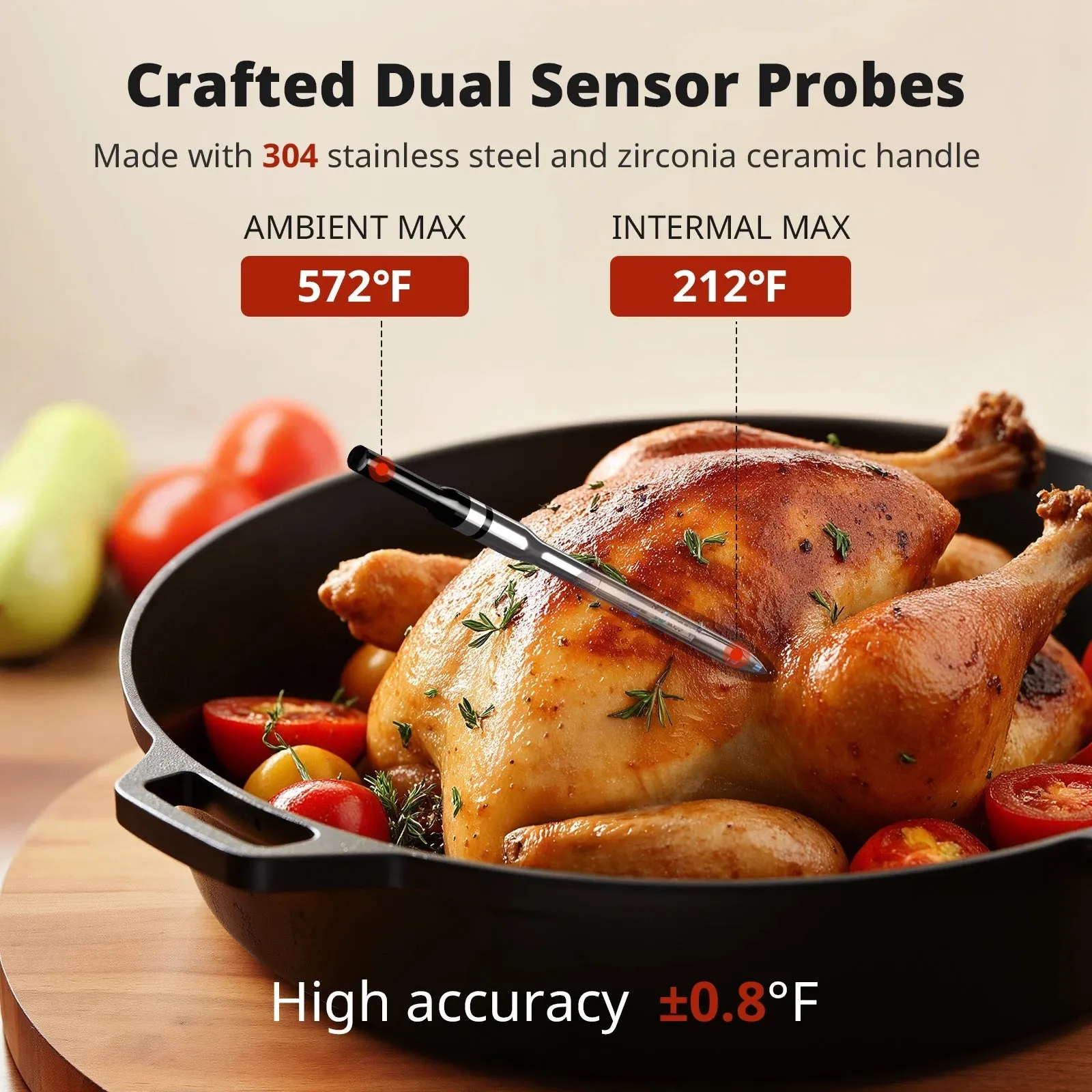 600FT Wireless Meat Thermometer with Standalone Display, Bluetooth 5.4