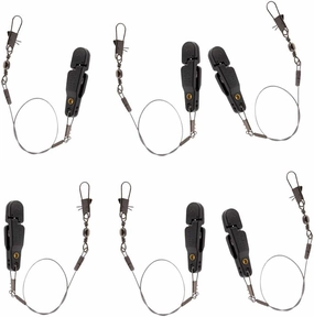 6pcs Snap Release Clip with Leader Snap for Outrigger Downrigger Planer Board, Adjustable Heavy Tension, Corrosion Resistant, Padded Release for Offshore Fishing