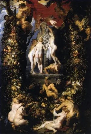 8 Art Paintings Nature Adorning the Three Graces Peter Paul nude Oil Painting on Canvas - Wall Decor 01, $50-$2000 Hand Painted by Art Academies' Teachers