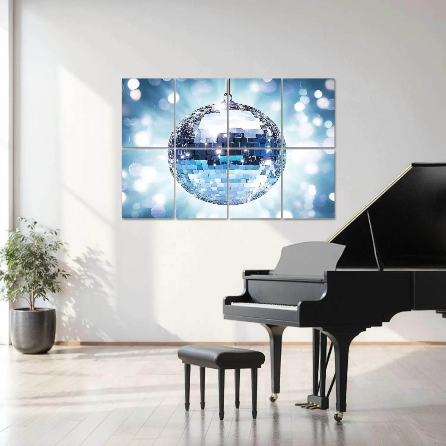 8 Pack Art Acoustic Panels shiny disco ball Sound Absorbing Panel 32"x48" Soundproof Wall Panels Acoustic Wall Art for Studios, Office, Theaters