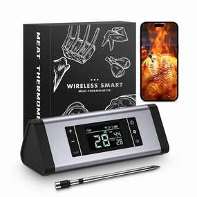 800FT Wireless Meat Thermometer,Digital Cooking Thermometer with 1 Probes-Wireless Rechargeable, Alarm Function,Instant Read Food Thermometer with iOS & Android App,for Grilling Smoking Oven BBQ