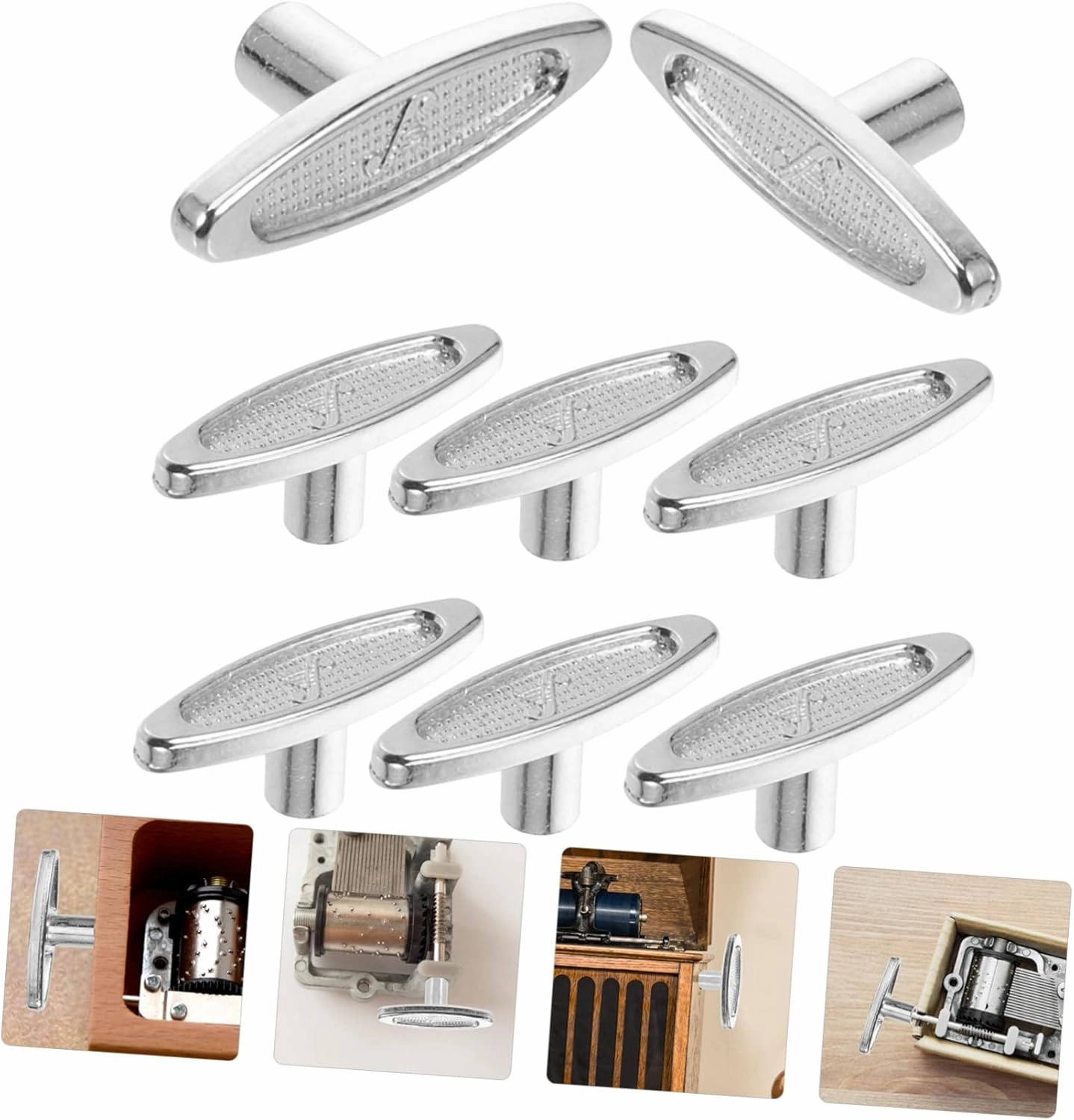 8pcs Music Box Knob Windup Jewelry Key Wind Clock Winder Bar Metal Winder Windup Jewelry Toy Key Musical Mechanism Key Winding Keys for Windup Winding Keys Replacement