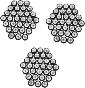 90pcs Round Plastic Toy Car Wheels Diameter Black for Car Crafts Supplies Accessories Fits Shafts for Handmade Models and Creative Projects