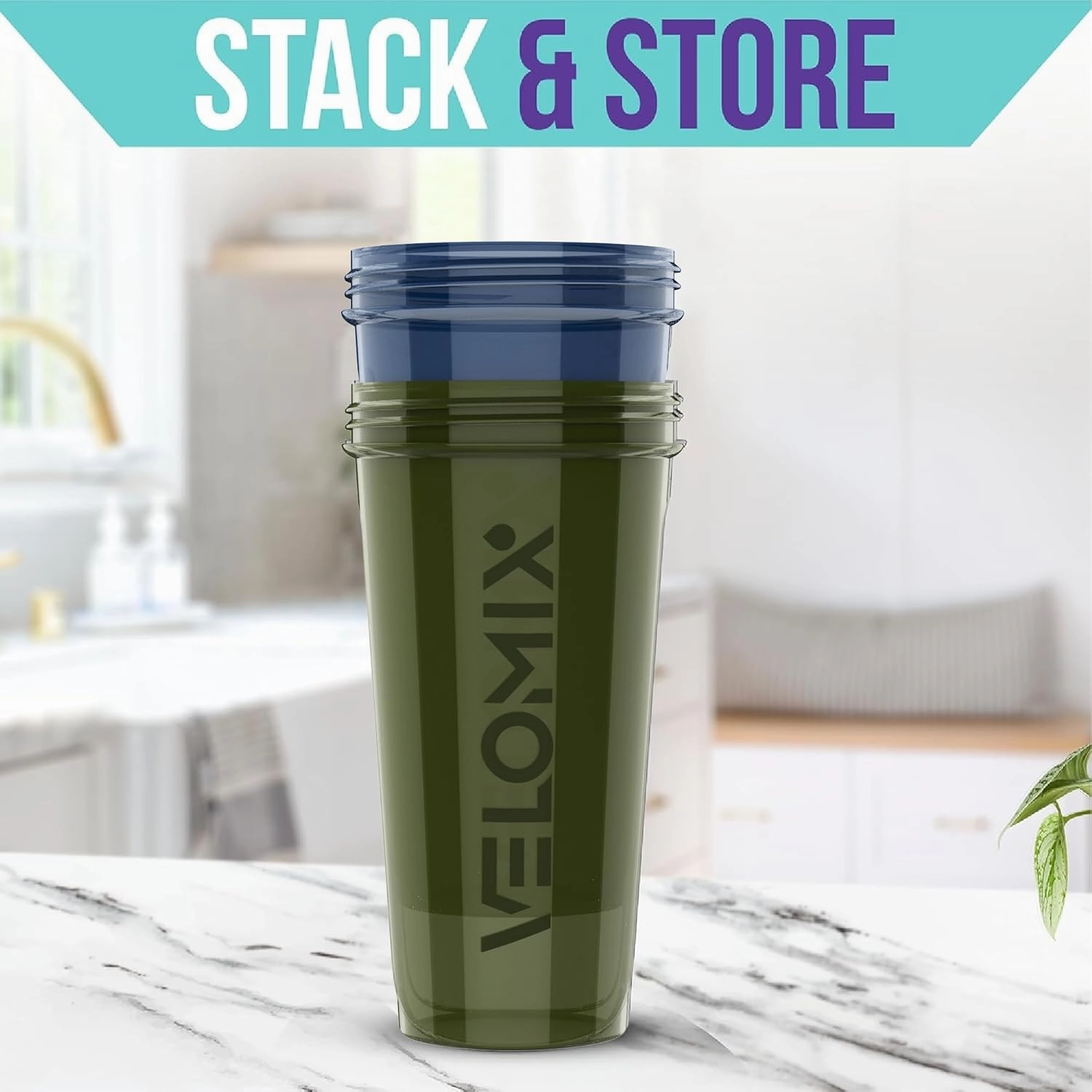 -2 Pack- 28 oz Protein Shaker Bottles for Protein Mixes - 2x Wire Whisk | Leak Proof Shaker Cups for Protein Shakes | Pre Workout Shaker Bottle | Shakers for Protein Shakes-Green&Blue