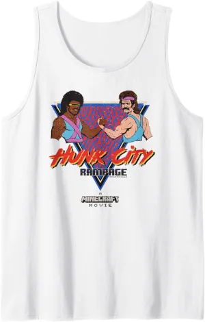 A Minecraft Movie Hunk City Rampage Colorful 90's Logo Tank Top