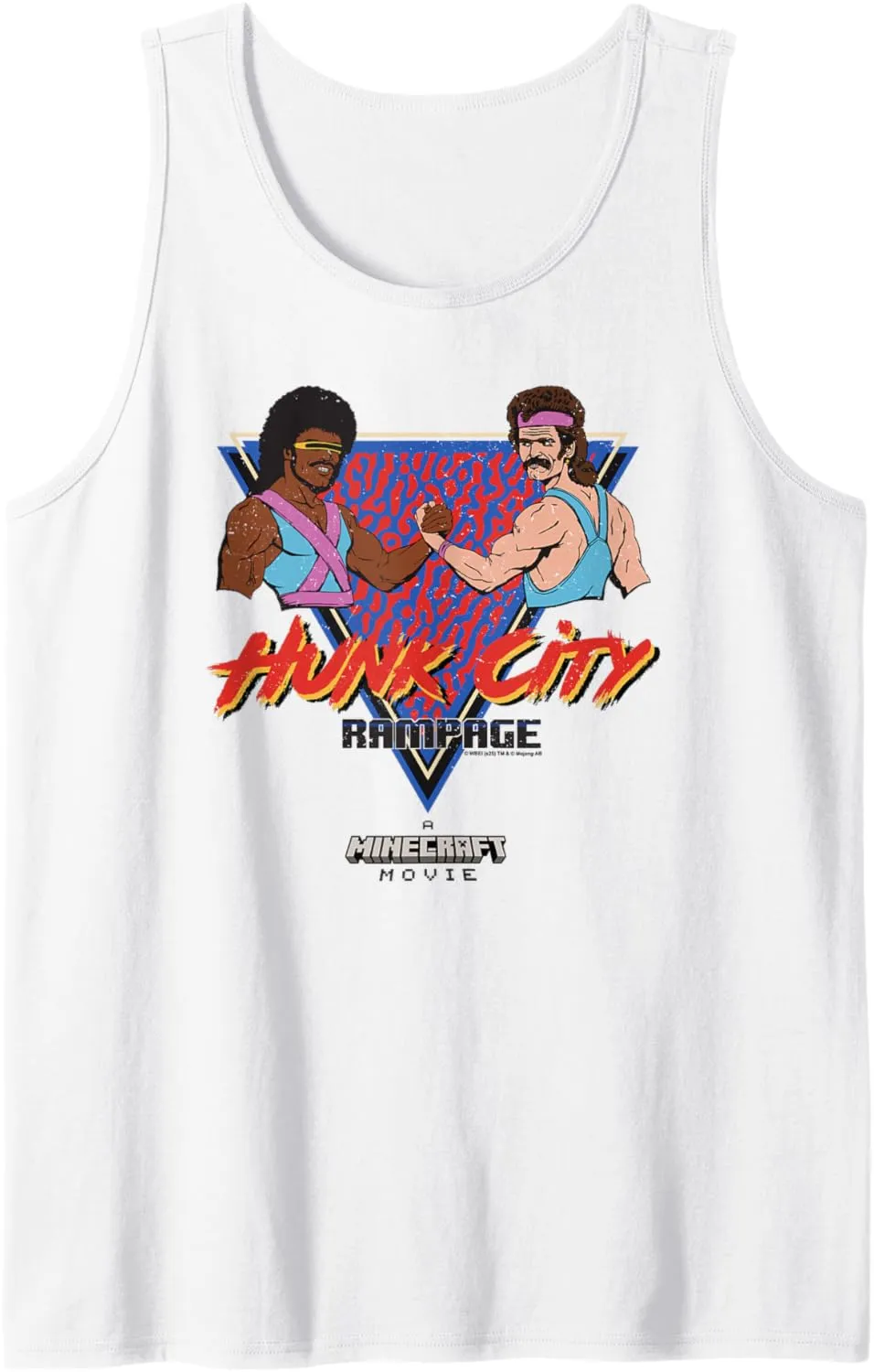 A Minecraft Movie Hunk City Rampage Colorful 90's Logo Tank Top