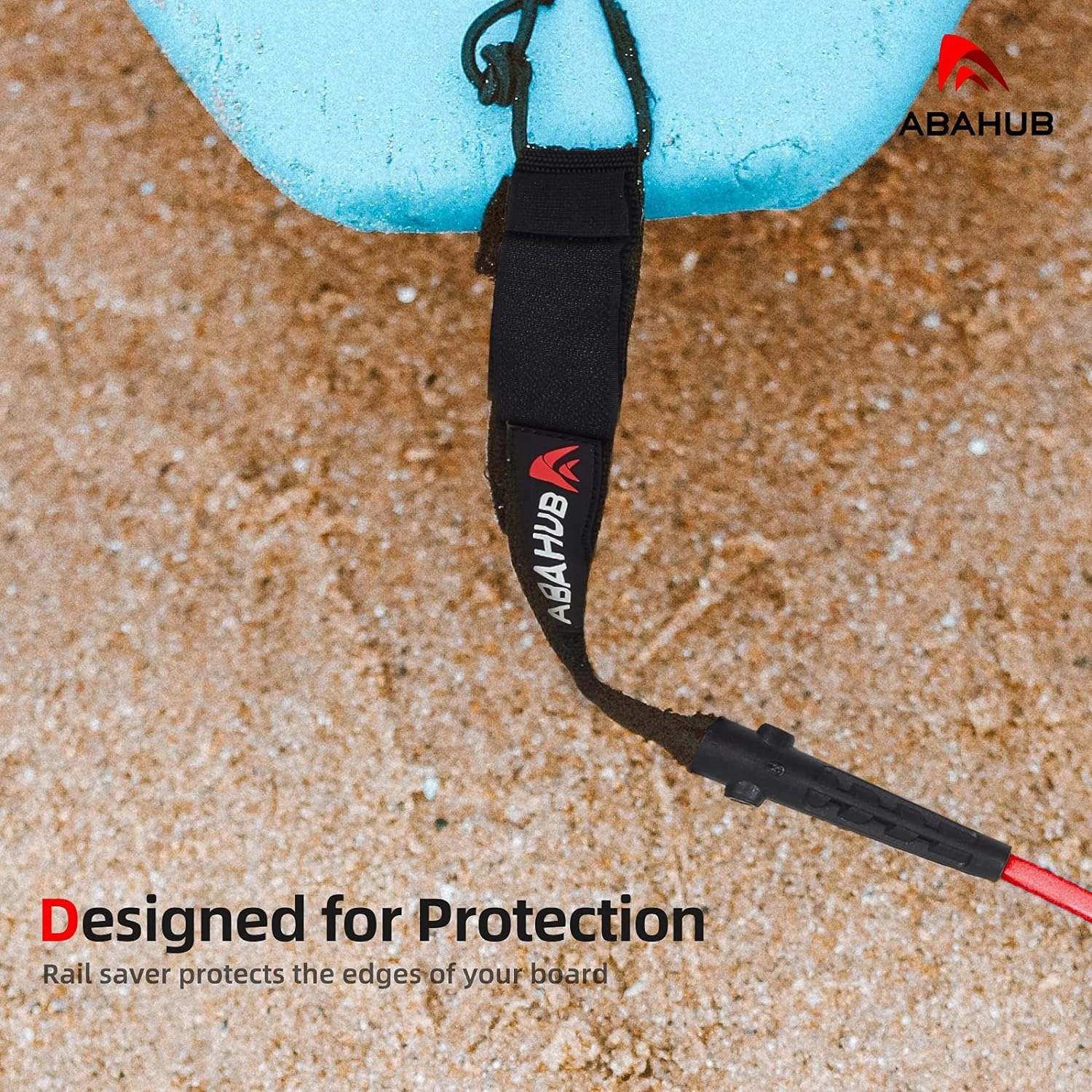 Abahub Premium Surfboard Leash, 6/7/8/9/10 ft, Straight Surf Board Leashes, 6/7mm Legrope Strap for Shortboard, Longboard