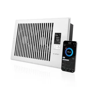 AC Infinity AIRTAP T6 White, Register Booster Fan for 6” x 10” Register Holes, Improves Heating & Cooling Vents, Quiet 10-Speeds, Bluetooth App Control Data Alerts