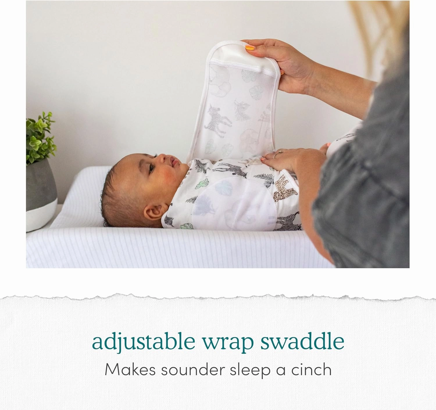 aden   anais Essentials Easy Swaddle Wrap Quick Change with Bottom Zipper, Snug Cotton Knit Baby Wrap Swaddle Blanket for Newborns, TOG 1.0, 3-Pack, Alphabet Animals, 0-3 Months, Small/Medium