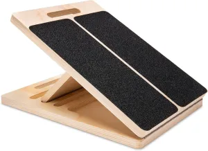 Adjustable Slant Board for Calf Stretching - Portable Wooden Incline Board for Physical Therapy, Squats & Pilates - Calf Stretcher for Ankle, Heel & Leg Support