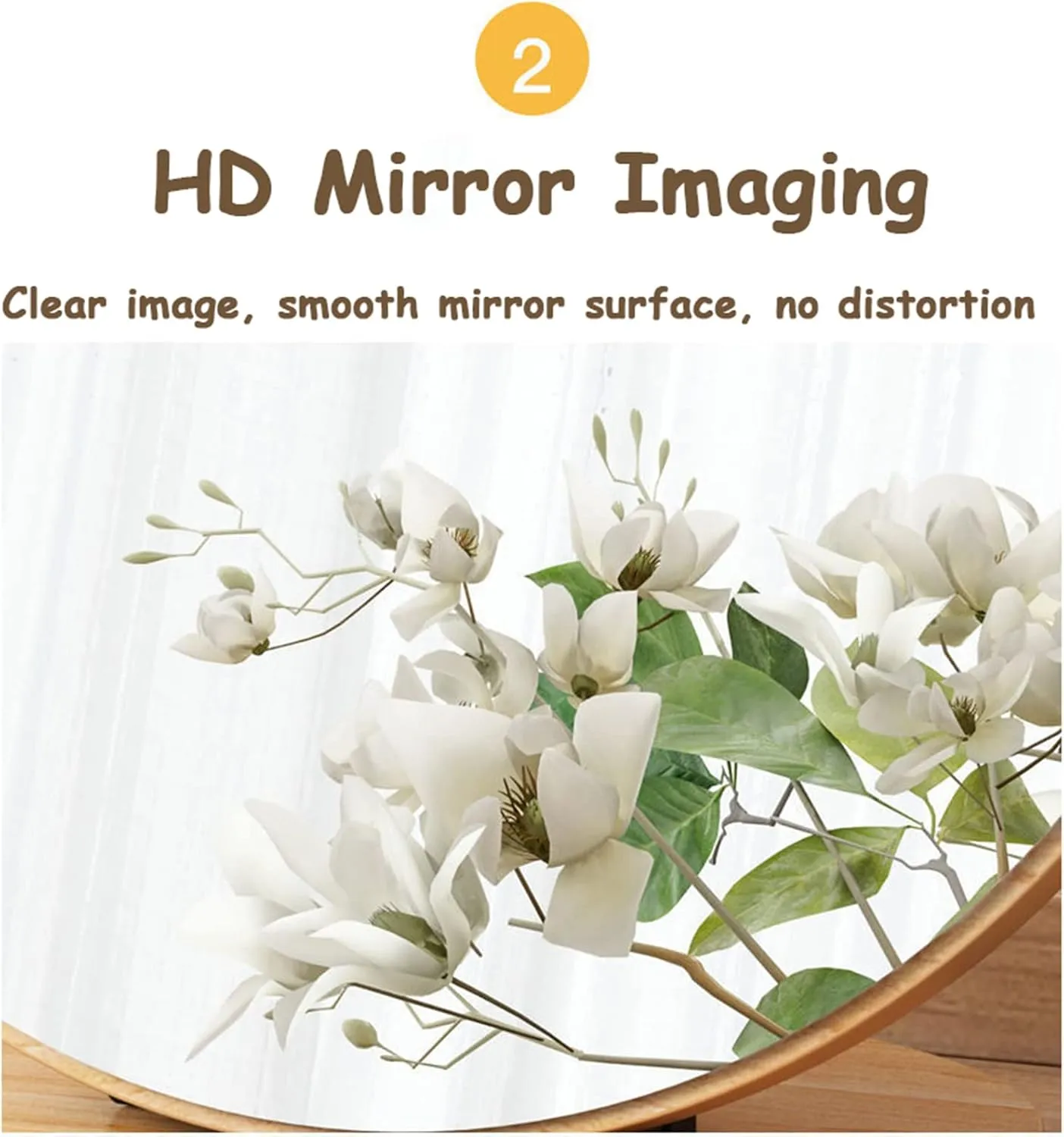 Adjustable Tabletop Vanity Mirror - Wooden Makeup Mirror, High-Definition Desk Mirror, Round Dressing Table Mirror - Portable & Removable - Perfect for Makeup, Bedroom & Travel