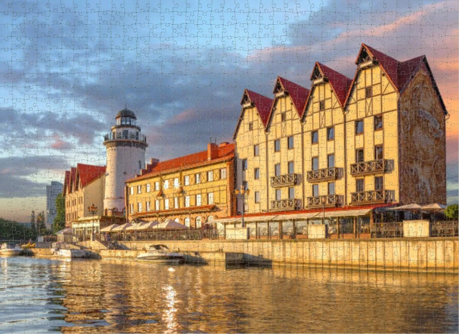 Adult Entertainment Game Puzzle 1000 Pieces Fishing Village Russia Puzzles Colorful Jigsaw Puzzles for Adults and Teens Puzzle Toys Wooden Gifts