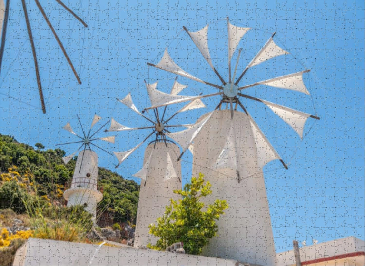 Adult Entertainment Jigsaw Puzzle 1000 Pieces Windmills The Mountains Near Puzzles Colorful Jigsaw Puzzles for Adults and Teens Puzzle Toys Wooden Gifts