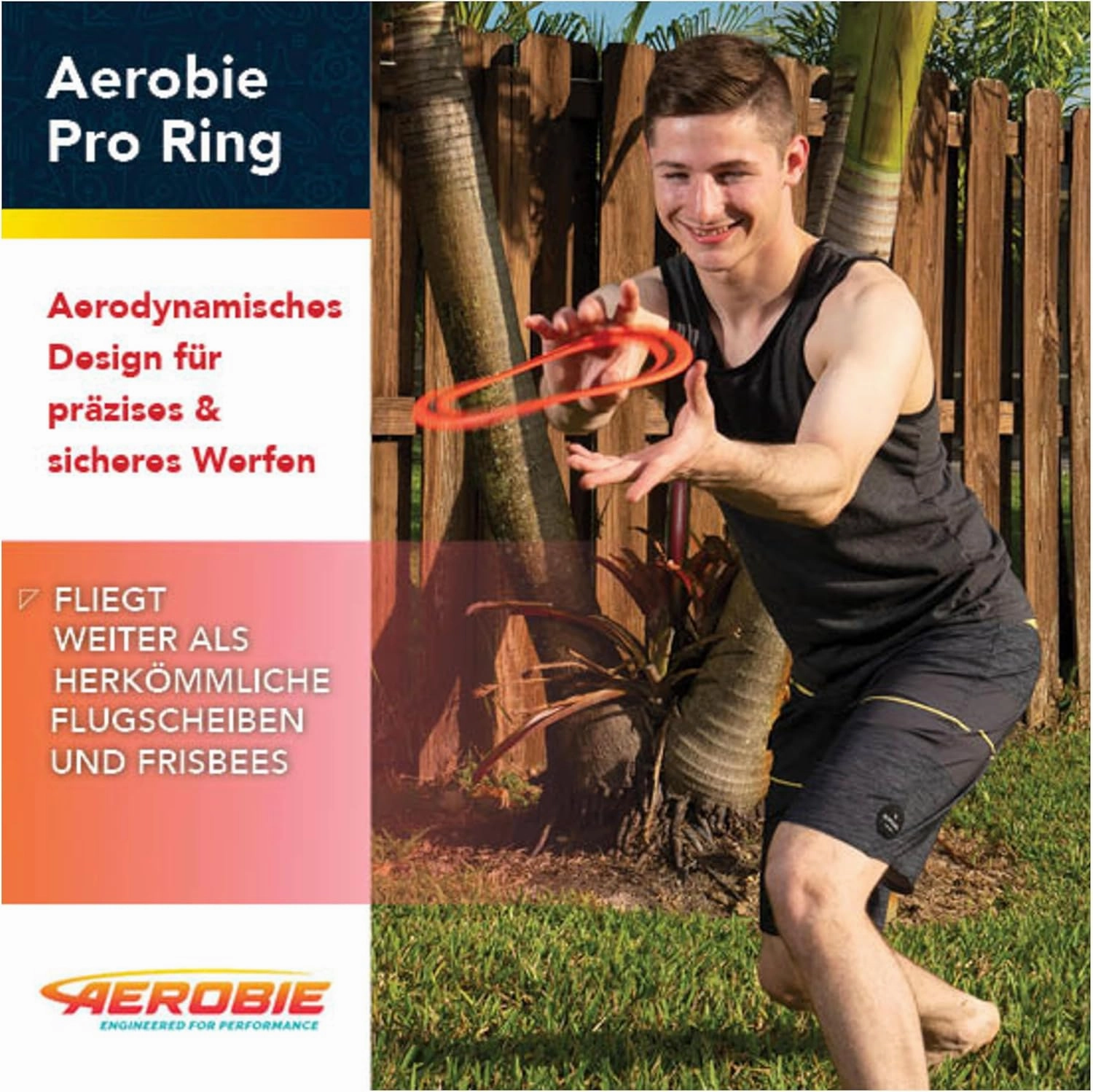 Aerobie Pro Ring Outdoor Flying Disc, 35.6cm, Orange