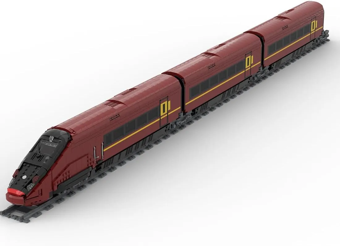 AGV-575 Italo High Speed Train Building Blocks Set, Smart Class Model, Realistic Design for Adults, Red Color, 3155 Pieces