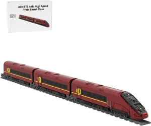 AGV-575 Italo High Speed Train Building Blocks Set, Smart Class Model, Realistic Design for Adults, Red Color, 3155 Pieces