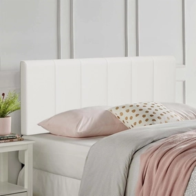 Aklaus Adjustable Headboard King Head Board Upholstered King Headboard Only Modern Bed Headboard King Size Faux Leather Padded King Size Bed Headboard for King Size Bed White