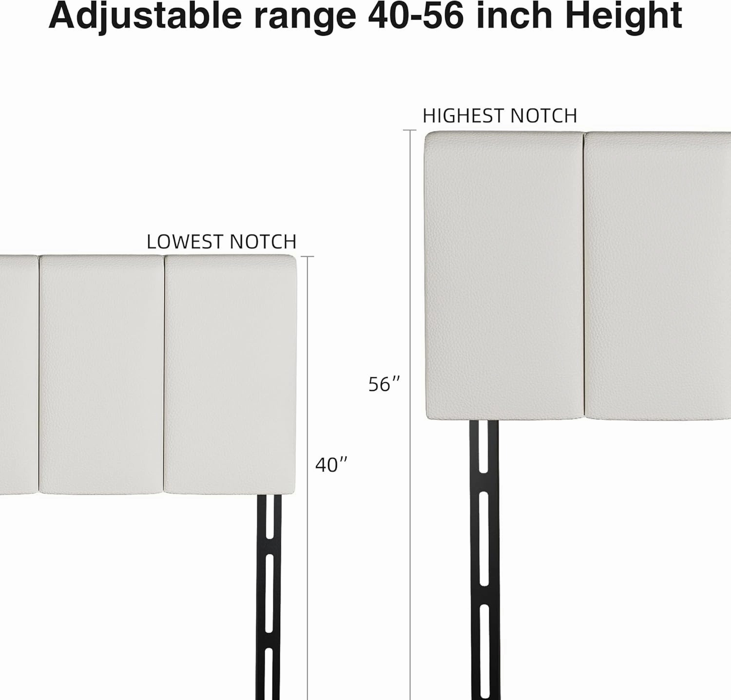 Aklaus Adjustable Headboard King Head Board Upholstered King Headboard Only Modern Bed Headboard King Size Faux Leather Padded King Size Bed Headboard for King Size Bed White