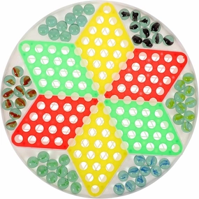 Alasum Glass Bead Checkers Board Game for Kids - Interactive Educational Toy with 60 Colorful Marbles - Fun Family Game for Children, Parties, and Parent-Child Activities