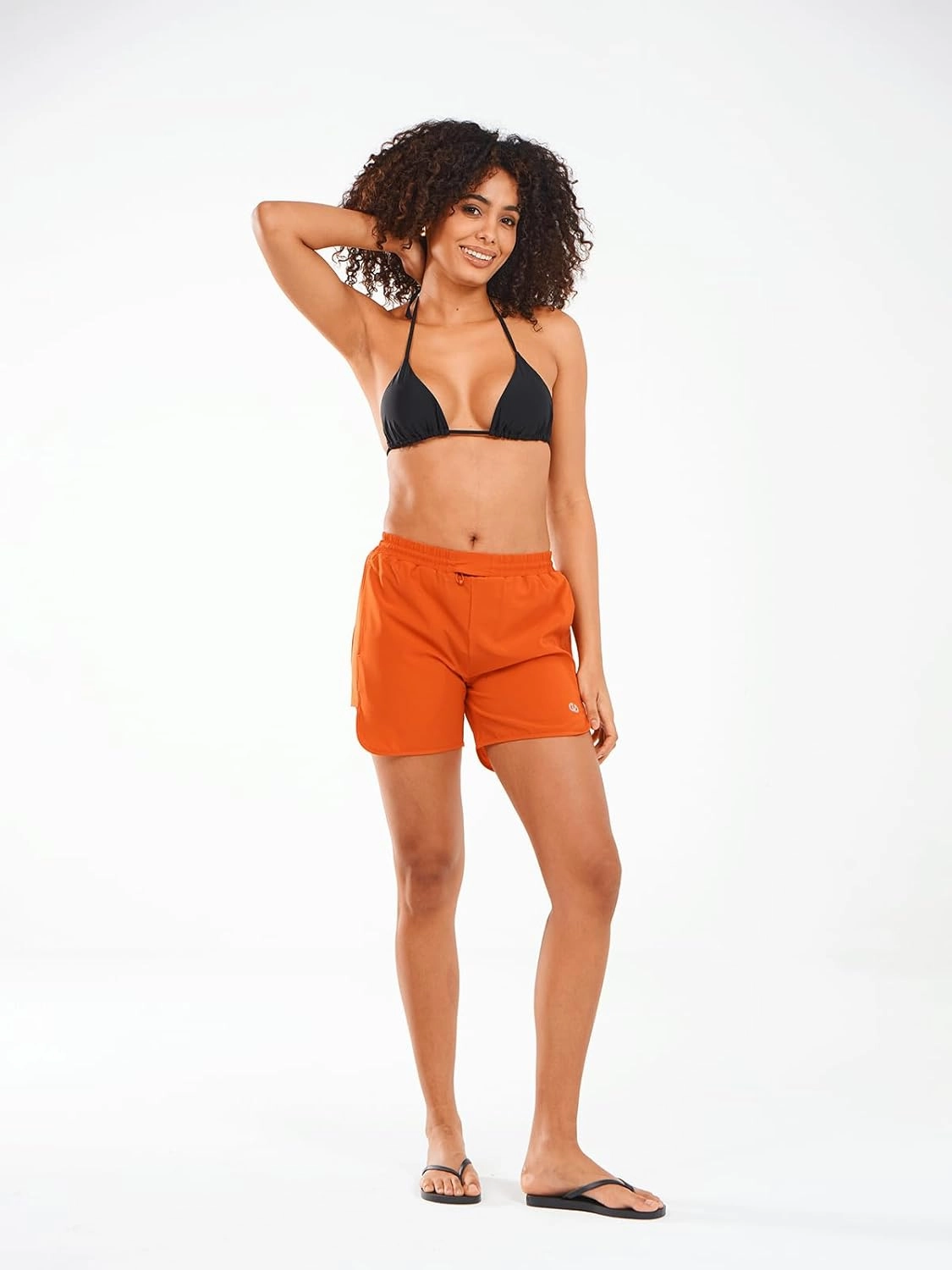 ALLZERO Women's Swim Board Shorts 5" with Pockets Quick Dry Beach Shorts with Liner Ruched Waistband