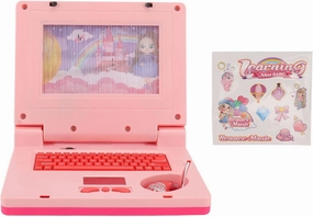 Alomejor Laptop Plastic Kids Learning Laptop Educational LED Music Electronic Cognitive Development Simulation Computer Toy for Children (Non Retractable Mouse)