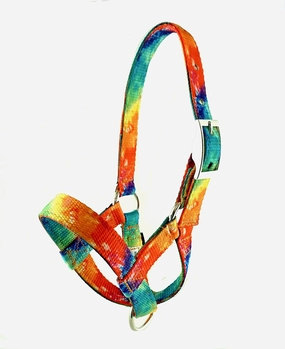 Alpaca Halter, S M L, Made in USA, Lead, Fence Tie, 24 Patterns, Figure 8, Small, Medium, Large, Livestock (Tie Dye, Small)